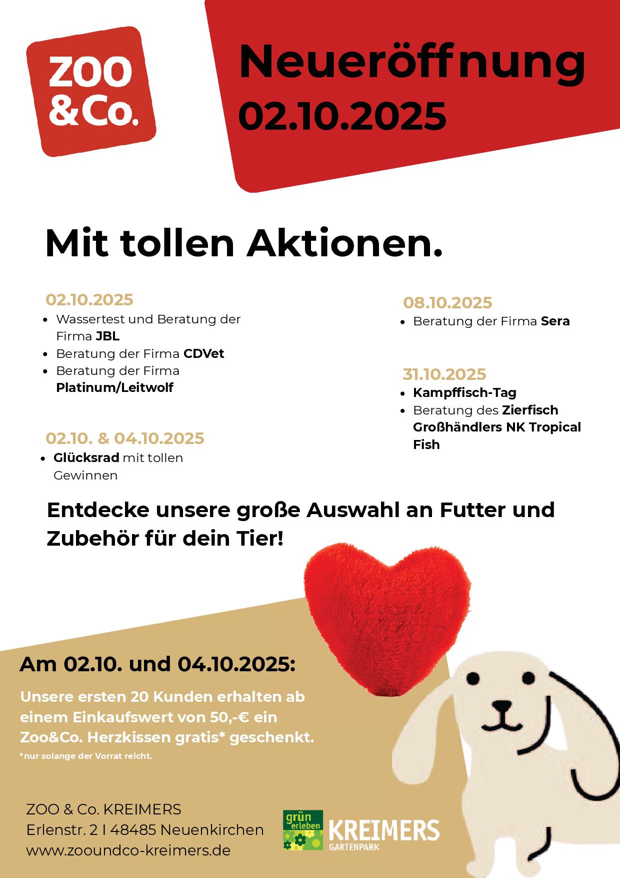 Flyer Eröffnung Aktionen