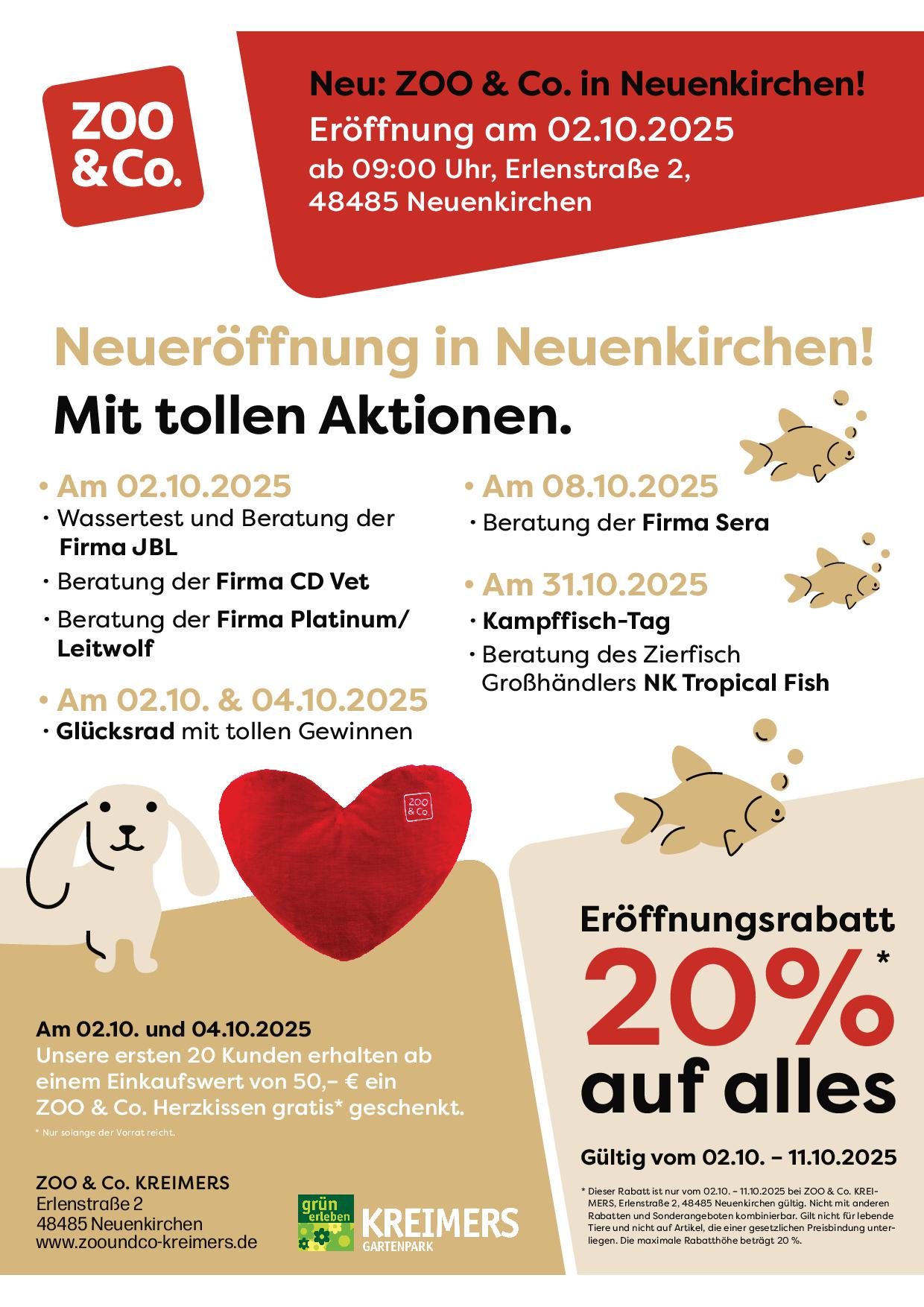 Kreimers Zoo&CO 20% Rabatt
